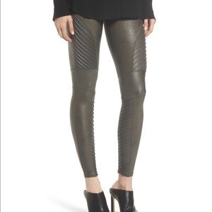 Spanx faux leather moto leggings